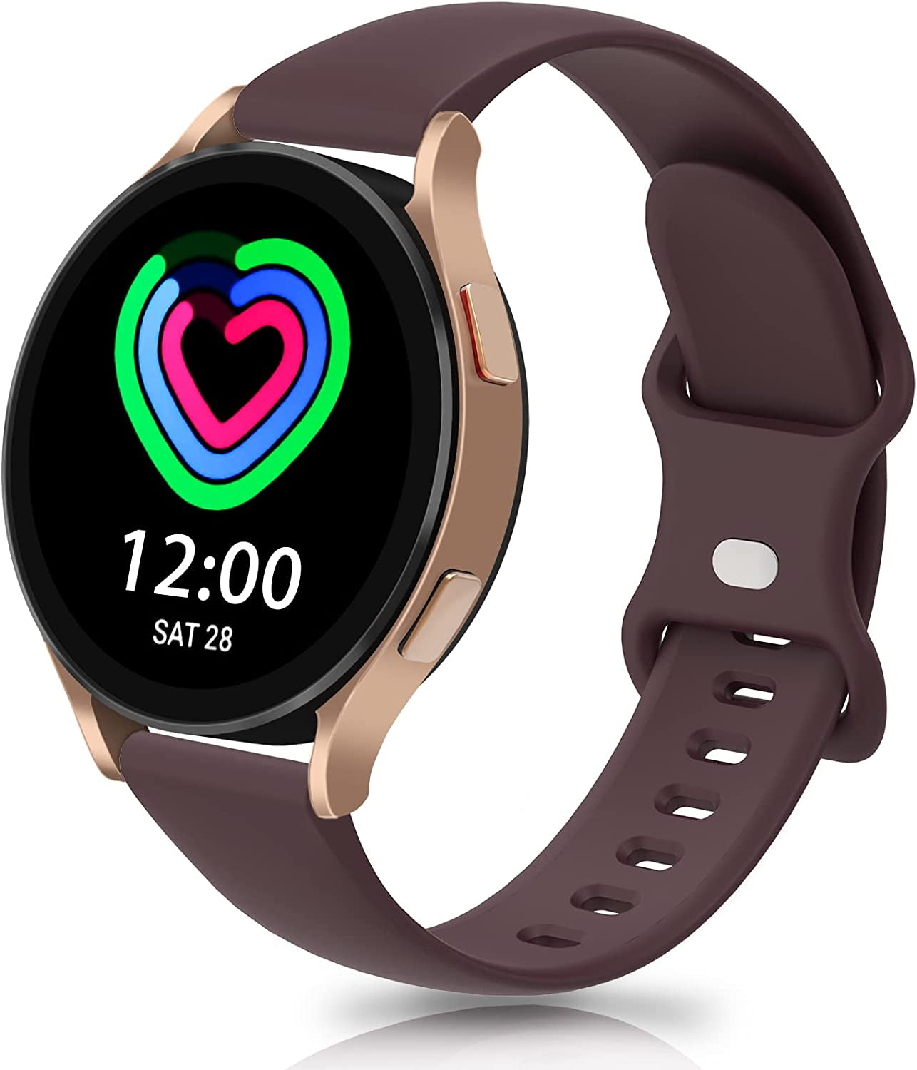 20Mm Watch Bands Compatible with Samsung Galaxy Watch 4/Classic Band 40Mm 42Mm 44Mm 46Mm, Watch Active 2 40Mm 44Mm/Watch 3 41Mm, Soft Silicone Breathable Bands Elastic Replacement Galaxy Strap  KingofKings 6-Smoke Violet 20MM 