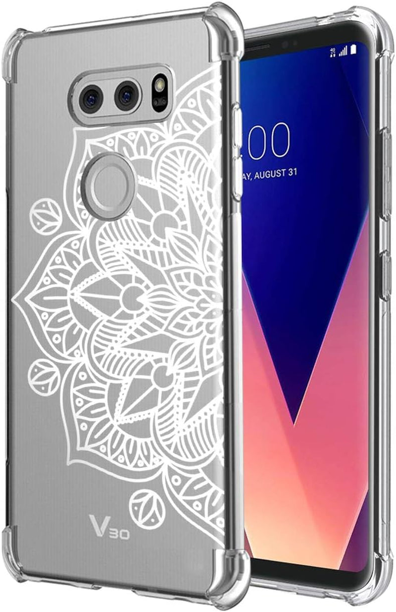 Gufuwo Flowers Clear Slim Designed for LG V30 Case, Shock-Absorption Floral Flexible Soft TPU Protective Case Cover for LG V30,For LG V30S,For LG V30 Plus,For LG V35,For LG V35 Thinq (Mandala)  Gufuwo   