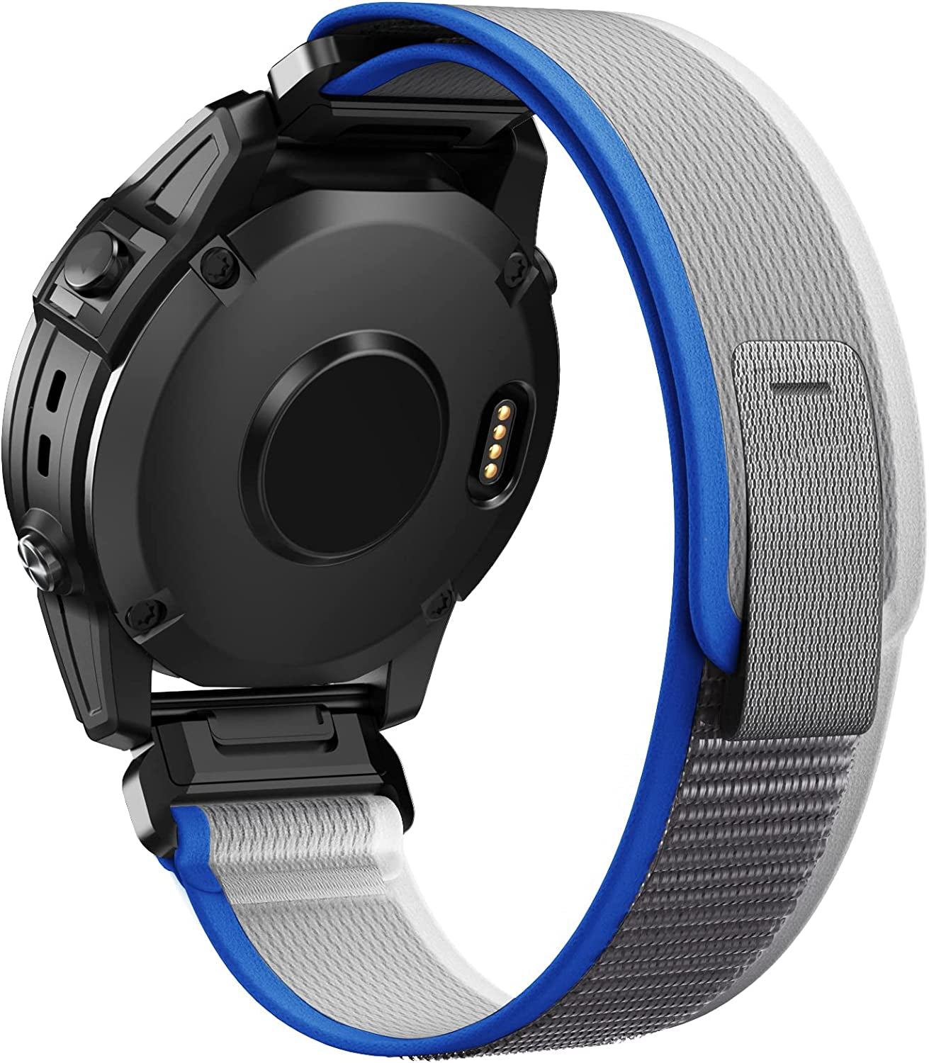 ANCOOL Fenix 7X/6X/5X Band, 26Mm Easy Fit Nylon Straps Compatible for Garmin Fenix 3/5X Plus/6X Pro/Tactix Delta/Enduro 2 Bands（Yellow/White）  ANCOOL Blue/Grey  