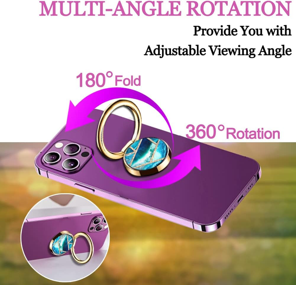 Phone Ring Holder Grip Stand - Marble Cell Phone Ring Finger Holder for Back of Phone Case, 360° Rotation Phone Kickstand Compatible with Most Phones  SUXILN-G   