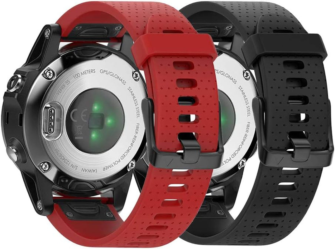 Notocity Compatible Fenix 5S Watch Band Fenix 6S Quickfit Soft Silicone Replacement Strap for Fenix 5S Plus/Fenix 6S Pro/Fenix 7S/D2 Delta S Smartwatch(Silver Buckle-White)  NotoCity 2pcs-2  