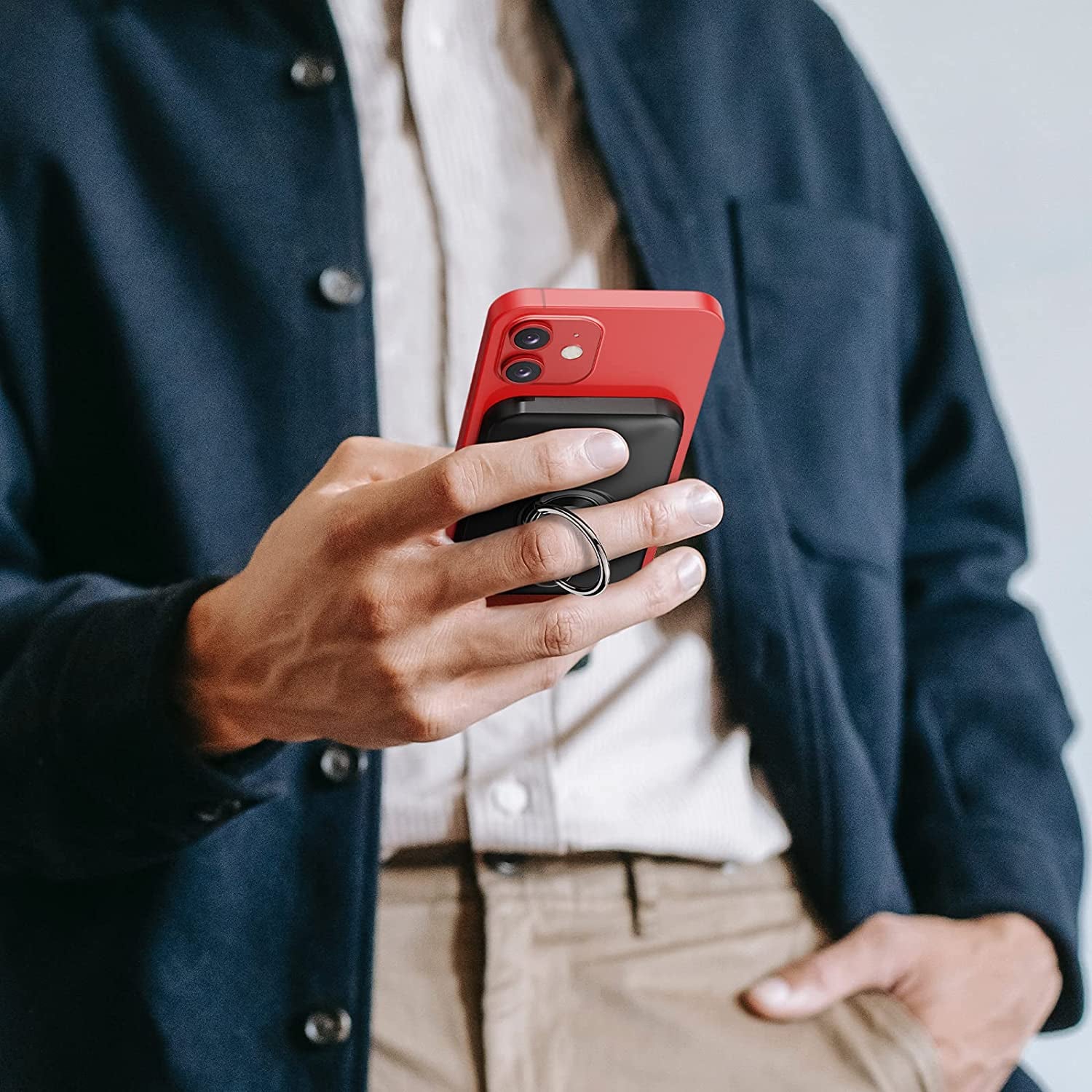 Iwalk Magnetic Wireless Power Bank, 6000Mah Portable Charger with Finger Holder, Stronger Magnet Stick for Phone with Unique Mag-Suction Tech, Only Compatible with Iphone 14/13/12 Pro Max  iWALK   