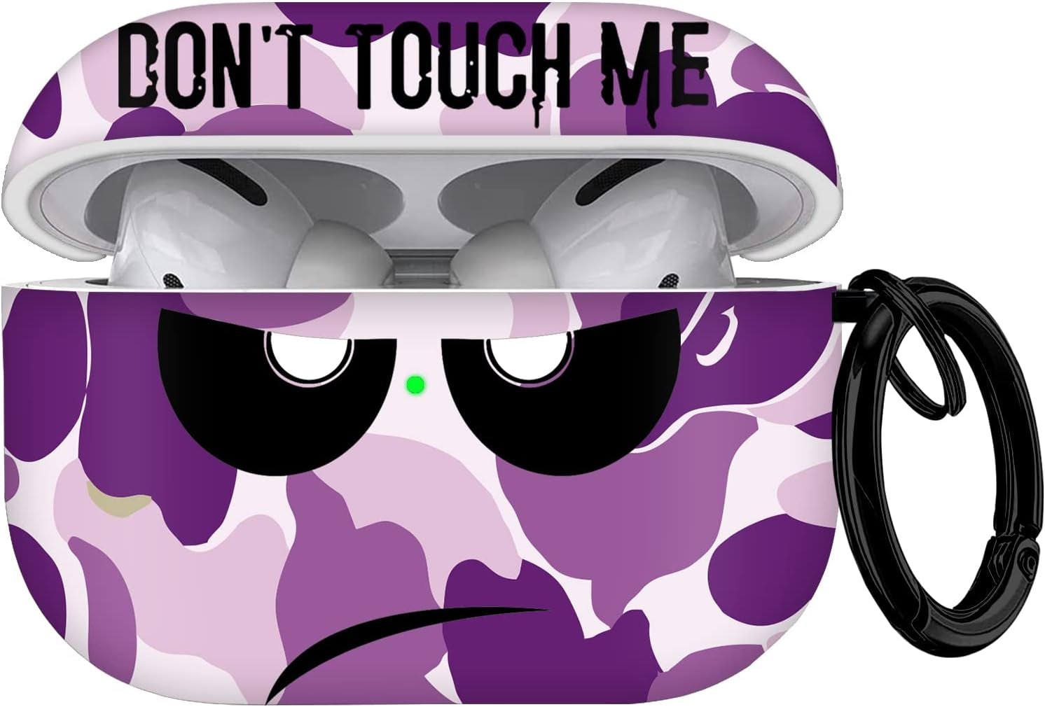 Youtec Airpods Pro Case , Don'T Touch Me Airpods Pro Cover with Keychain Soft Cute Shockproof Cover for Women Men Compatible with Airpods Pro 2019 Charging Case -Black  Youtec purple  