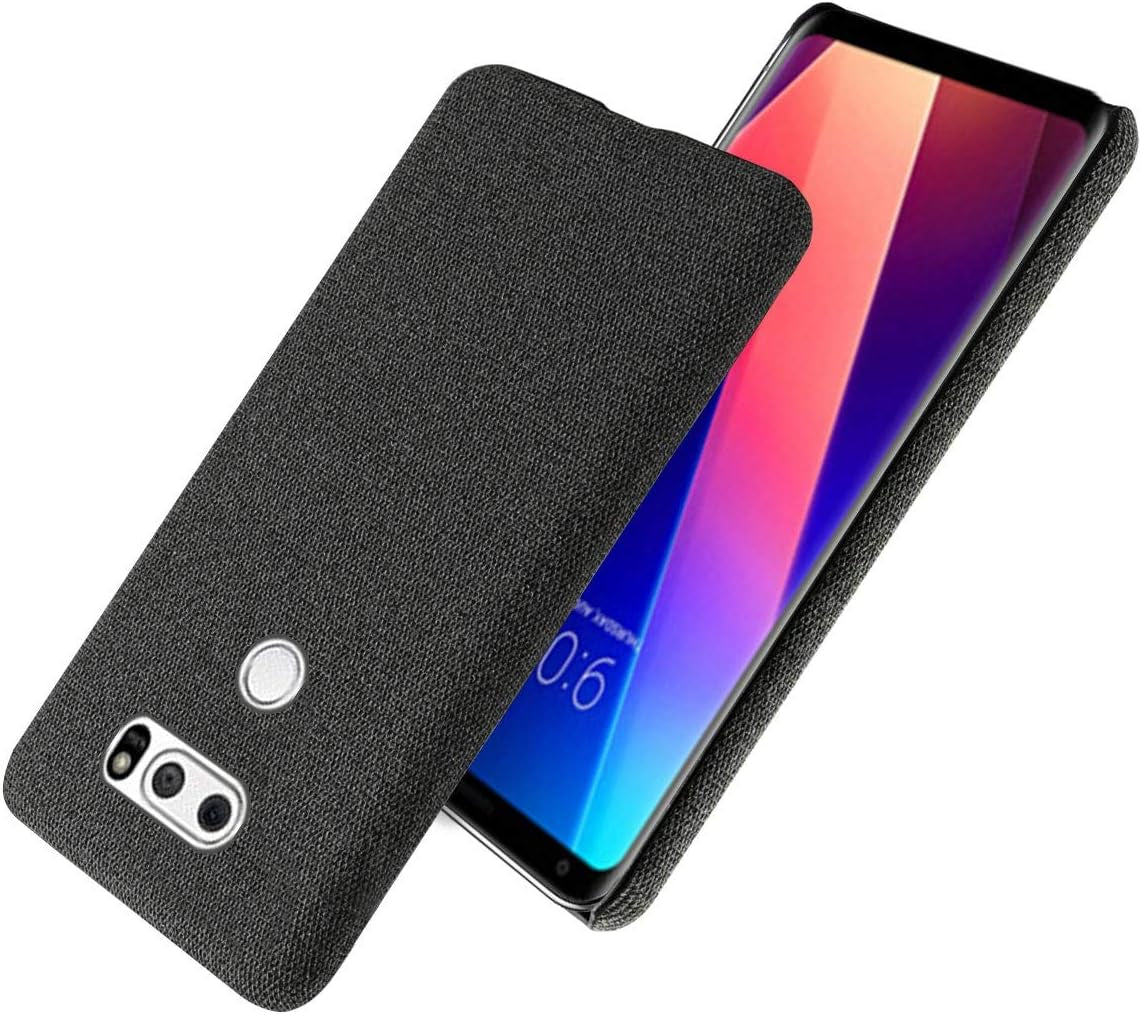 Grandcase LG V30 Case,Ultra-Thin Felt Cloth Anti-Fingerprint Shock Absorber Protective Cover for LG V30 6.0" -Black  Grandcaser   