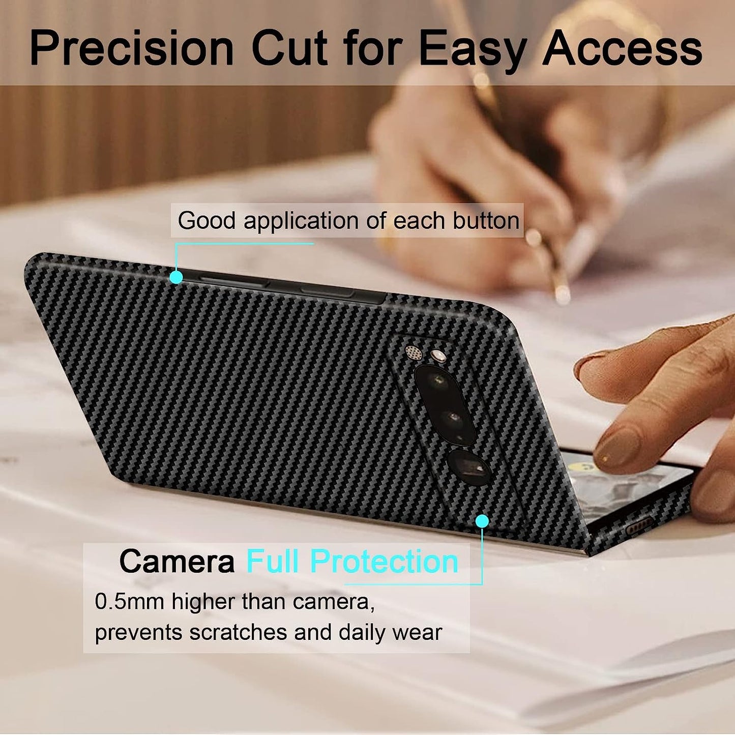 Kaisenkec Slim & Thin Case Compatible with Google Pixel Fold, 100% Carbon Fiber Cover for Pixel Fold 7.6" 5G, Matte Black  kaisenkec   