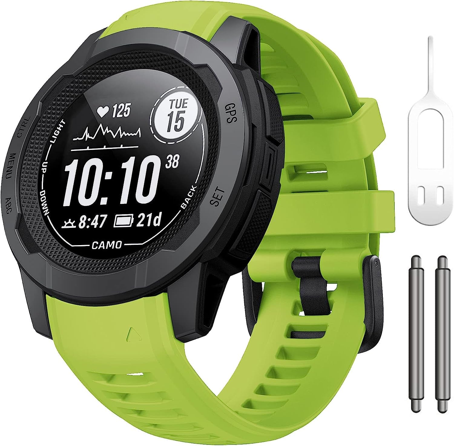 Notocity Band for Garmin Instinct Garmin Instinct 2 Wristband 22Mm Soft Silicone Replacement Watch Strap Compatible with Instinct 2 Solar/Tactical  NotoCity Green  