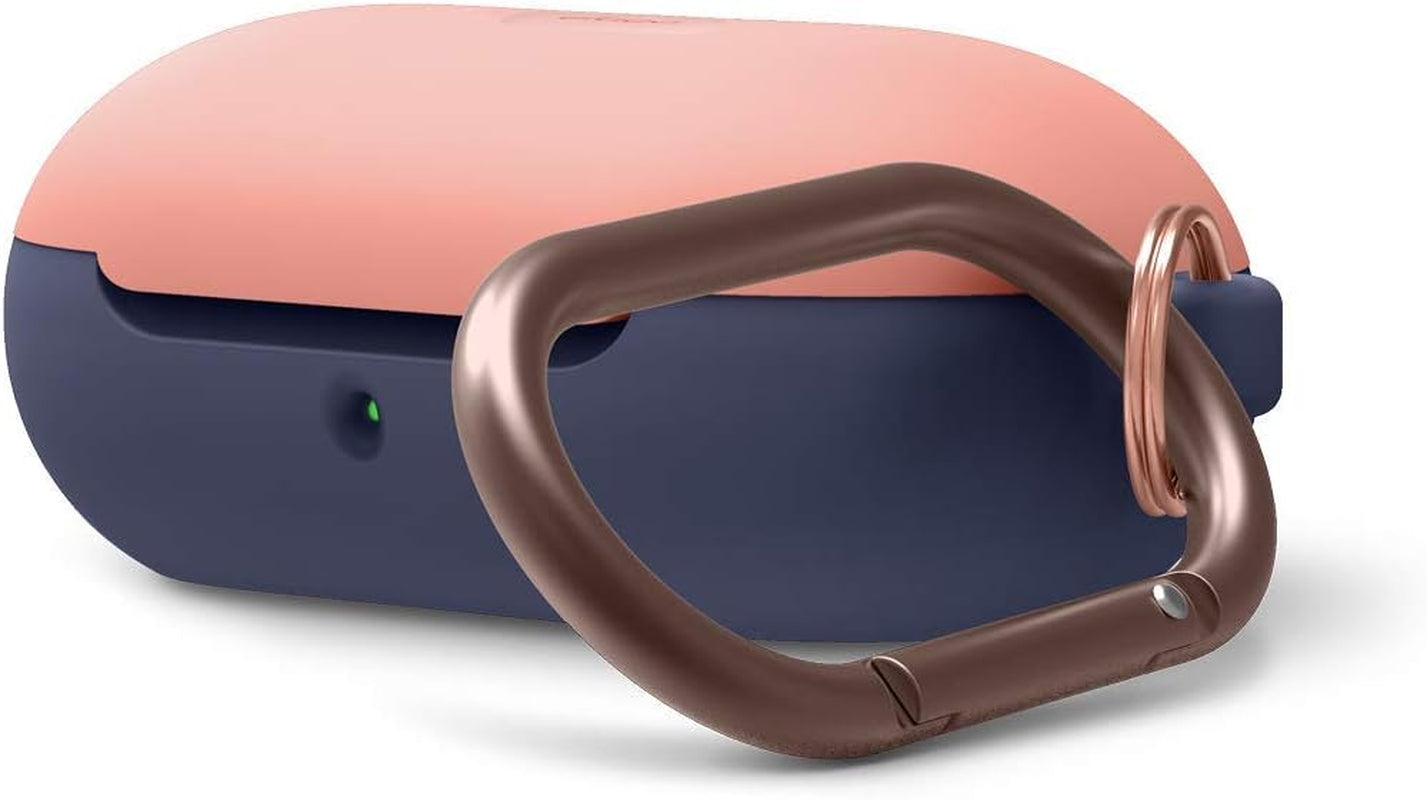 Elago Silicone Case Designed for Samsung Galaxy Buds plus Case (2020) / Galaxy Buds Case (2019) [Body-Lavender/Top-Lovely Pink ] - Full Body Protection, Adhesive Gel Pad  elago Body-Jean Indigo/Top-Peach  