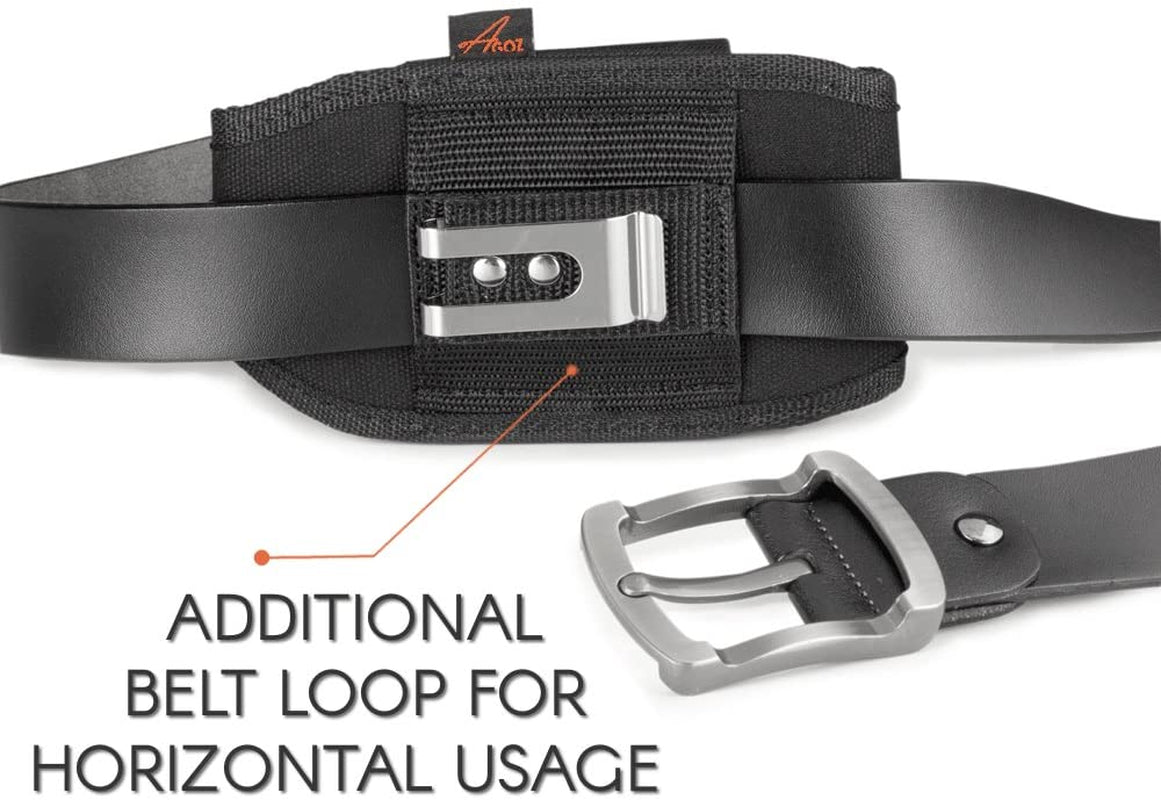 Agoz Carrying Case for LG V30, V30+, V30S Thinq, V35 Thinq, Heavy Duty Rugged Canvas Vertical Holster Pouch Cover with Metal Clip, Belt Loops, Card Slot & Front Buckle Clip  AGOZ   