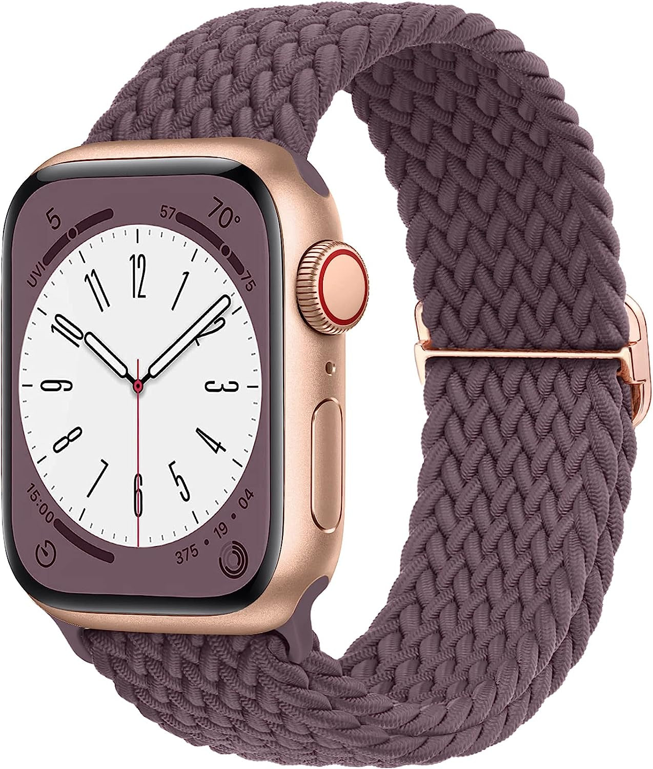 Merlion Stretchy Braided Solo Loop Compatible with Apple Watch Band 38Mm 40Mm 41Mm 42Mm 44Mm 45Mm 49Mm, Sports Adjustable Elastic Straps for Iwatch  Merlion Smoke Violet 42MM/44MM/45MM/49MM 