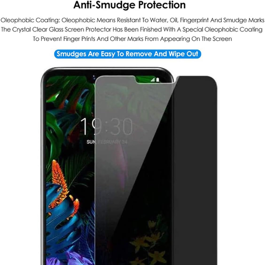 VIESUP for LG G8 Thinq Privacy Glass Screen Protector – [2 Pack] Anti-Spy Privacy Tempered Glass Screen Protector for LG G8 THINQ LM-G820 2019 [No-Bubble] [Anti-Scratch] [Case Friendly] [Anti-Spy]  VIESUP   