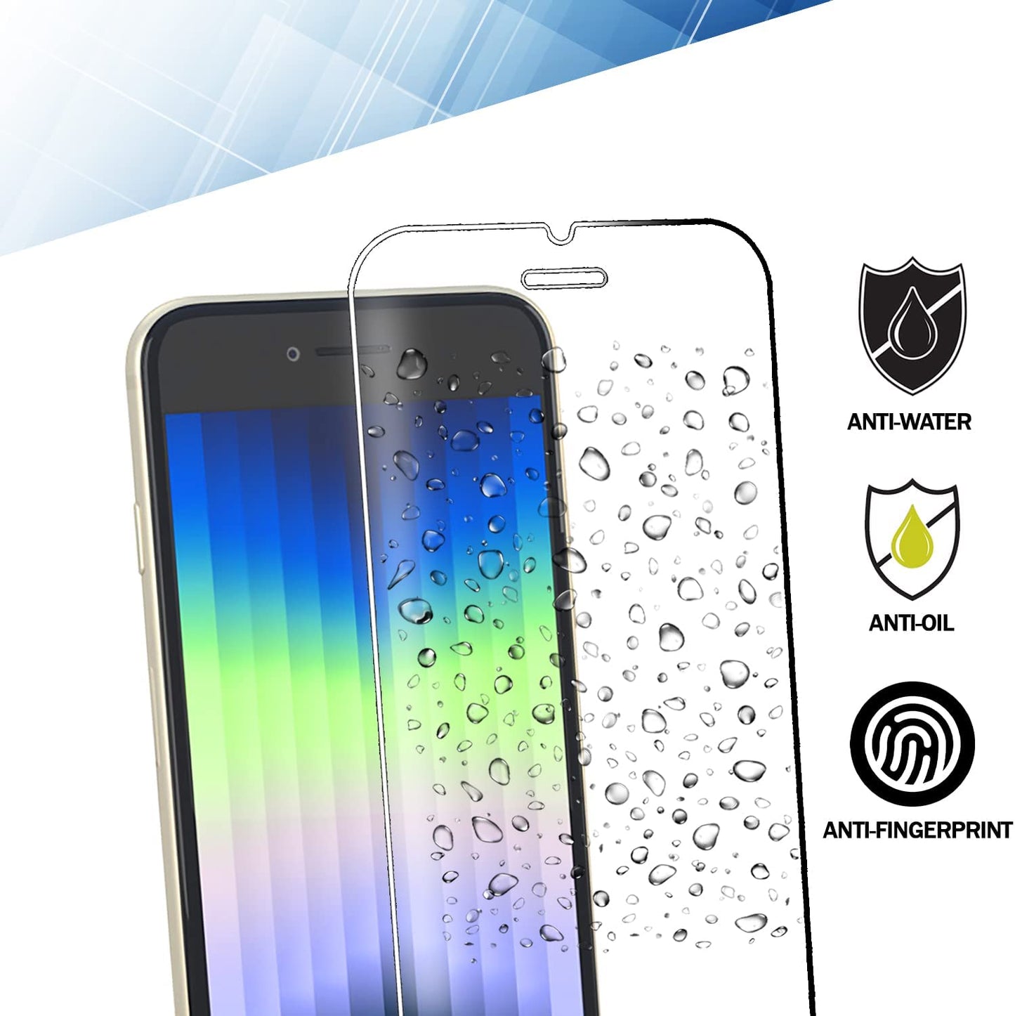 RKINC Screen Protector [4-Pack] for Iphone SE 3 2022/2 2020, Iphone 7 / Iphone 8, Tempered Glass Film Screen Protector, 0.33Mm [Lifetimewarranty][Anti-Scratch][Anti-Shatter][Bubble-Free]  RKINC   