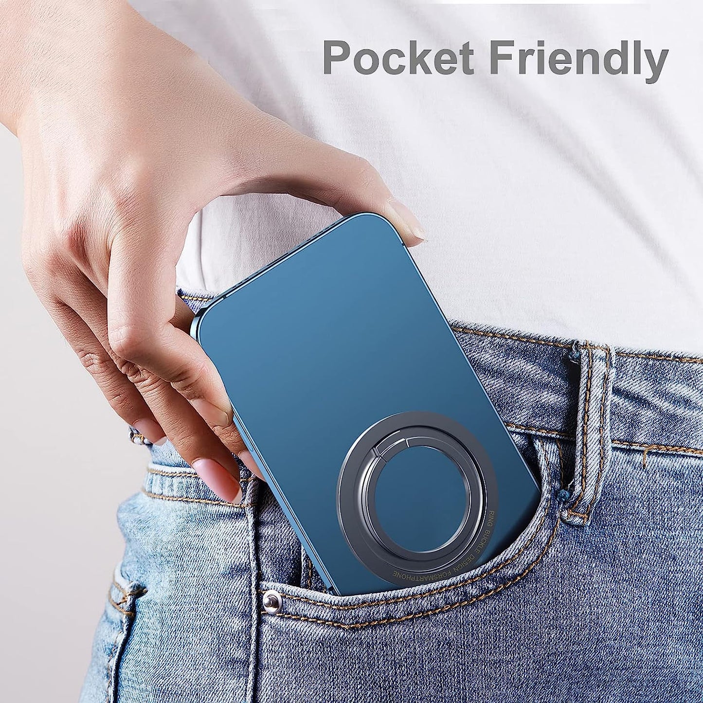 [2 Pack] JINWAYBST Magnetic Phone Ring Holder Magnetic Finger Phone Ring Stand Holder, Magnet Ring Grip, Compatible with Iphone 14 plus 13 12, Pro, Pro Max, Mini  JINWAYBST   