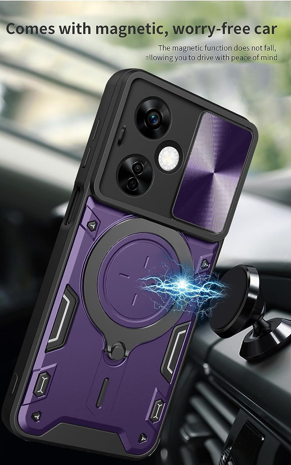 Guzhthi for Oneplus Nord N30 5G Case: Cell Phone Back Cover with Screen Protector [Lens Cap Sparkle] - Purple  Guzhthi   