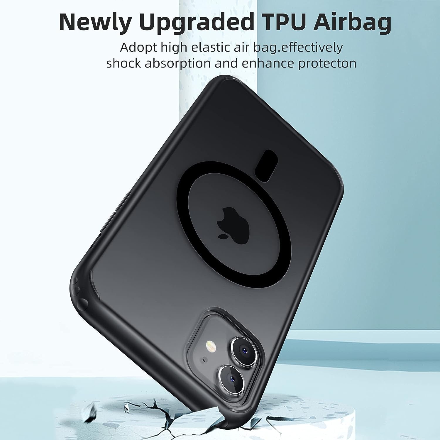 Yriklso for Iphone 11 Magnetic Case, Built in Magnets Compatible with Magsafe, Translucent Matte Hard PC Back Cover + Soft TPU Frame Slim Bumper Case for Iphone 11 （6.1"）,Black  Yriklso   