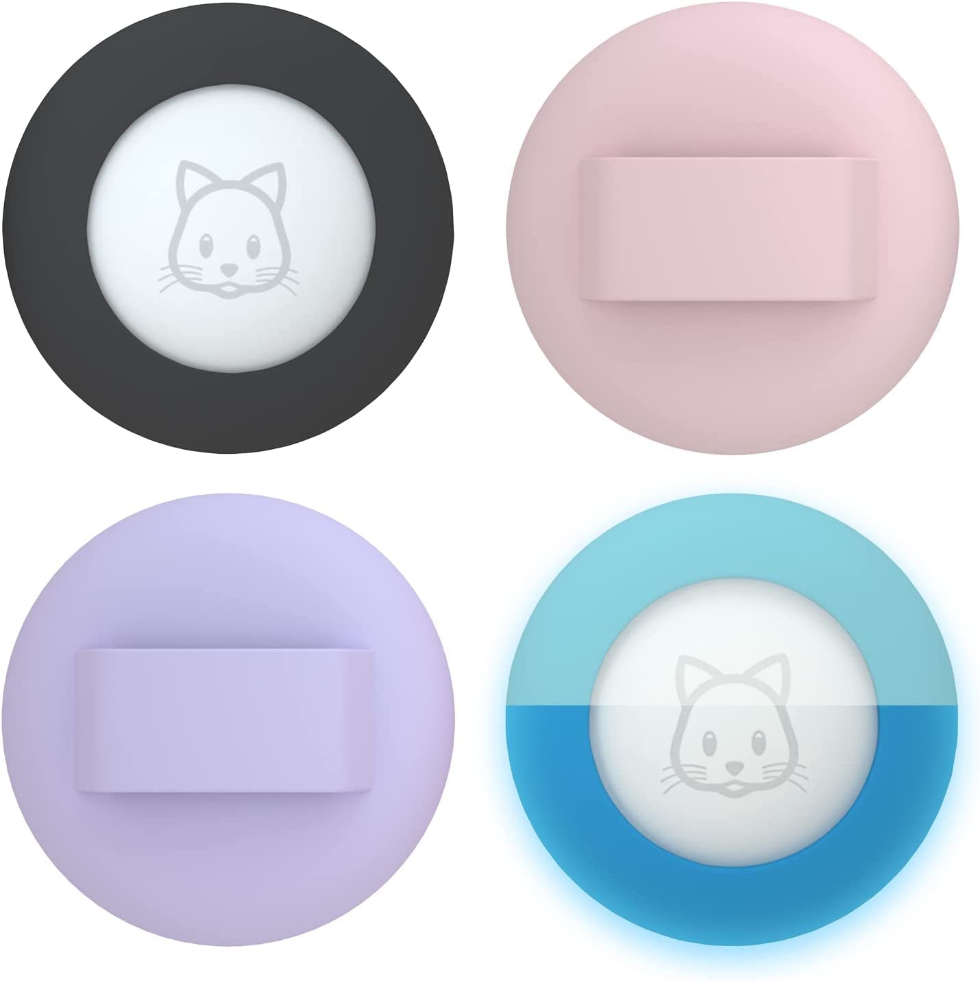 2022 Airtag Cat Collar Holder, Small Air Tag Cat Collar Holder Compatible with Apple Airtag GPS Tracker, 2Pack Waterproof Case Cover for Cat Dog Pet Collar within 3/8 Inch (2 Black)  SimpleThings Black&Pink&Purple&Lumiblue  