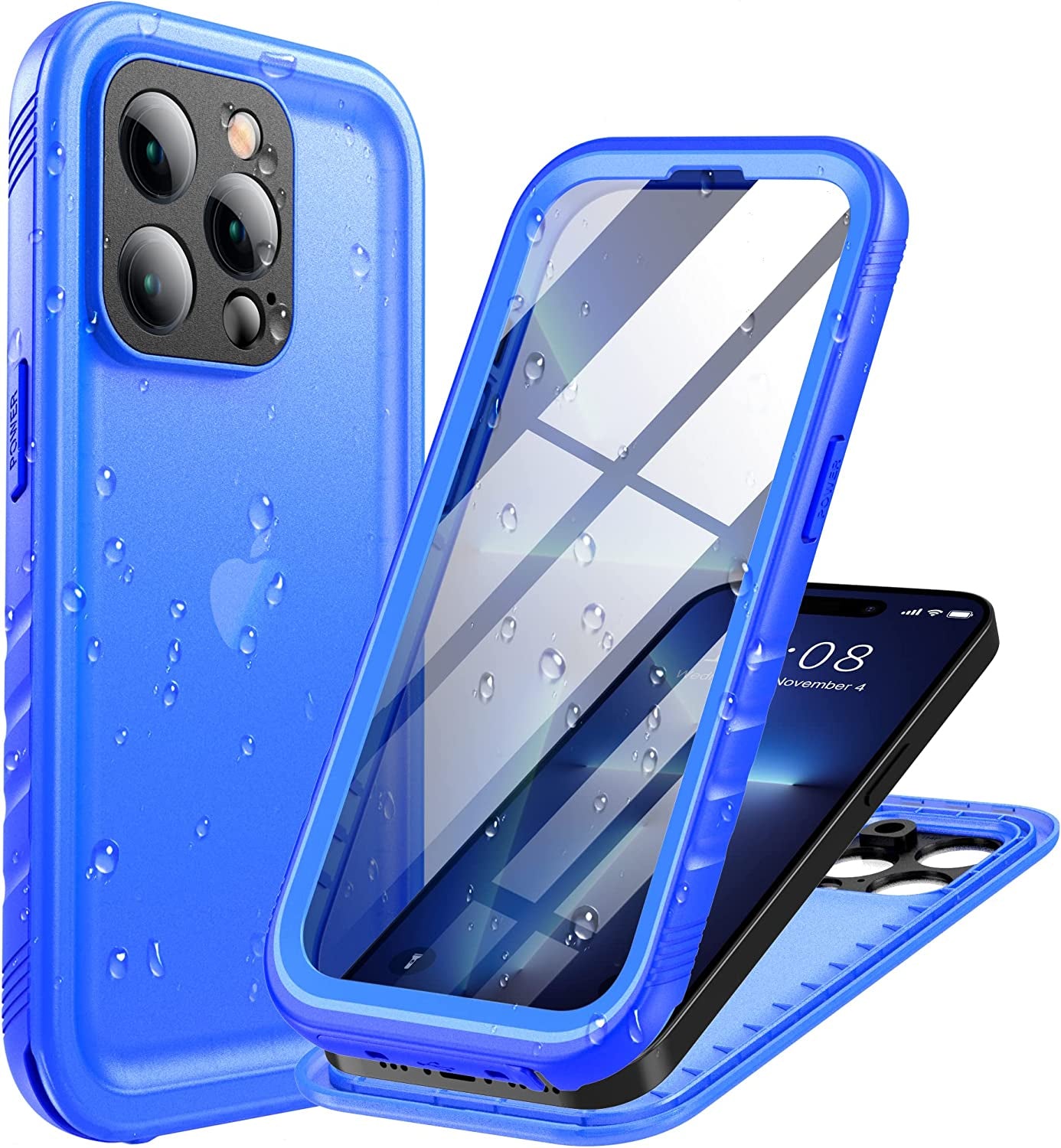 Cozycase Compatible with Iphone 14 plus Waterproof Case - Full Body Shockproof Dustproof Dropproof Built in Screen Protector Rugged Waterproof Case for Iphone 14 plus 6.7 Inch Pink  Cozycase Blue Iphone 14 Pro（6.1''） 