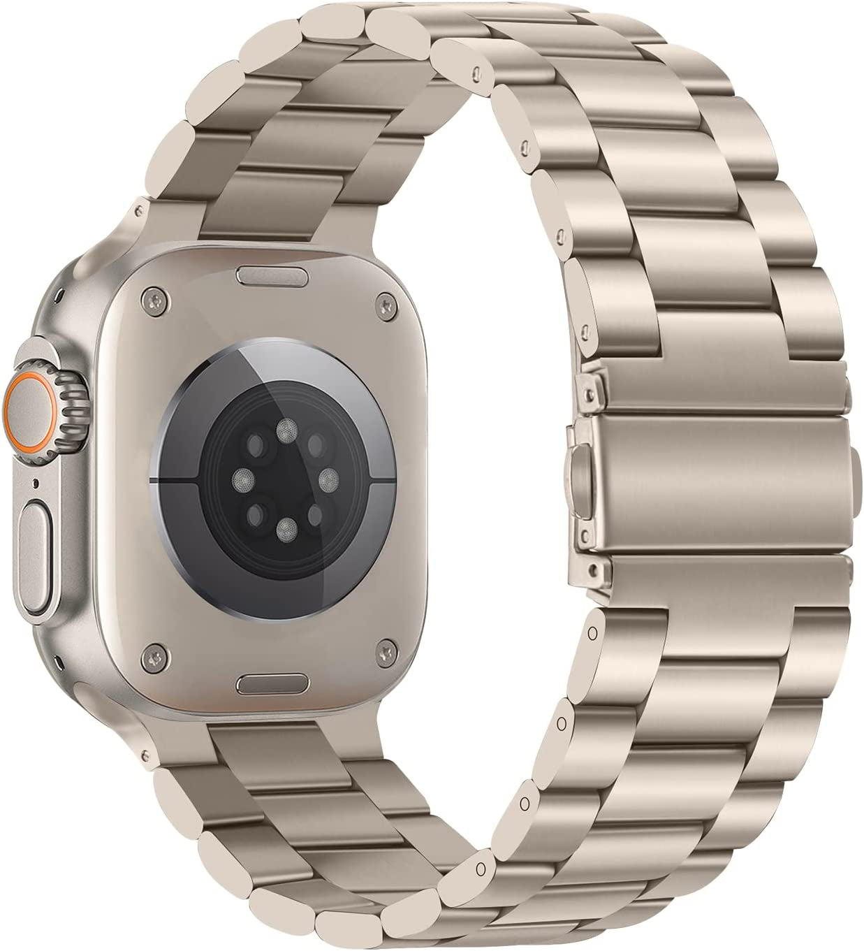 Tasikar Band Compatible with Apple Watch Band 49Mm Ultra Premium Stainless Steel Metal Replacement Strap with Case Compatible with Apple Watch Ultra 49Mm (Starlight)  Tasikar   