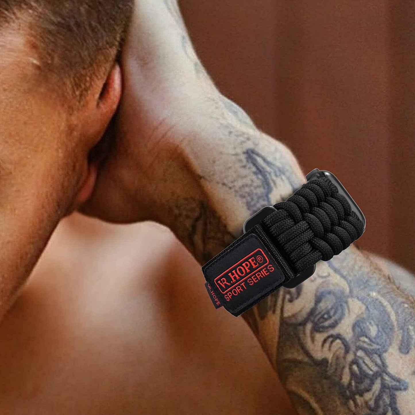 V.R.HOPE Watch Band Compatible with Apple Watch Ultra 49Mm 45Mm 44Mm 42Mm 41Mm 40Mm 38Mm for Men, Paracord Woven Braided Wristbands Sport Style for Iwatch Ultra Series 8 7 6 5 4 3 2 1 SE  V.R.HOPE   