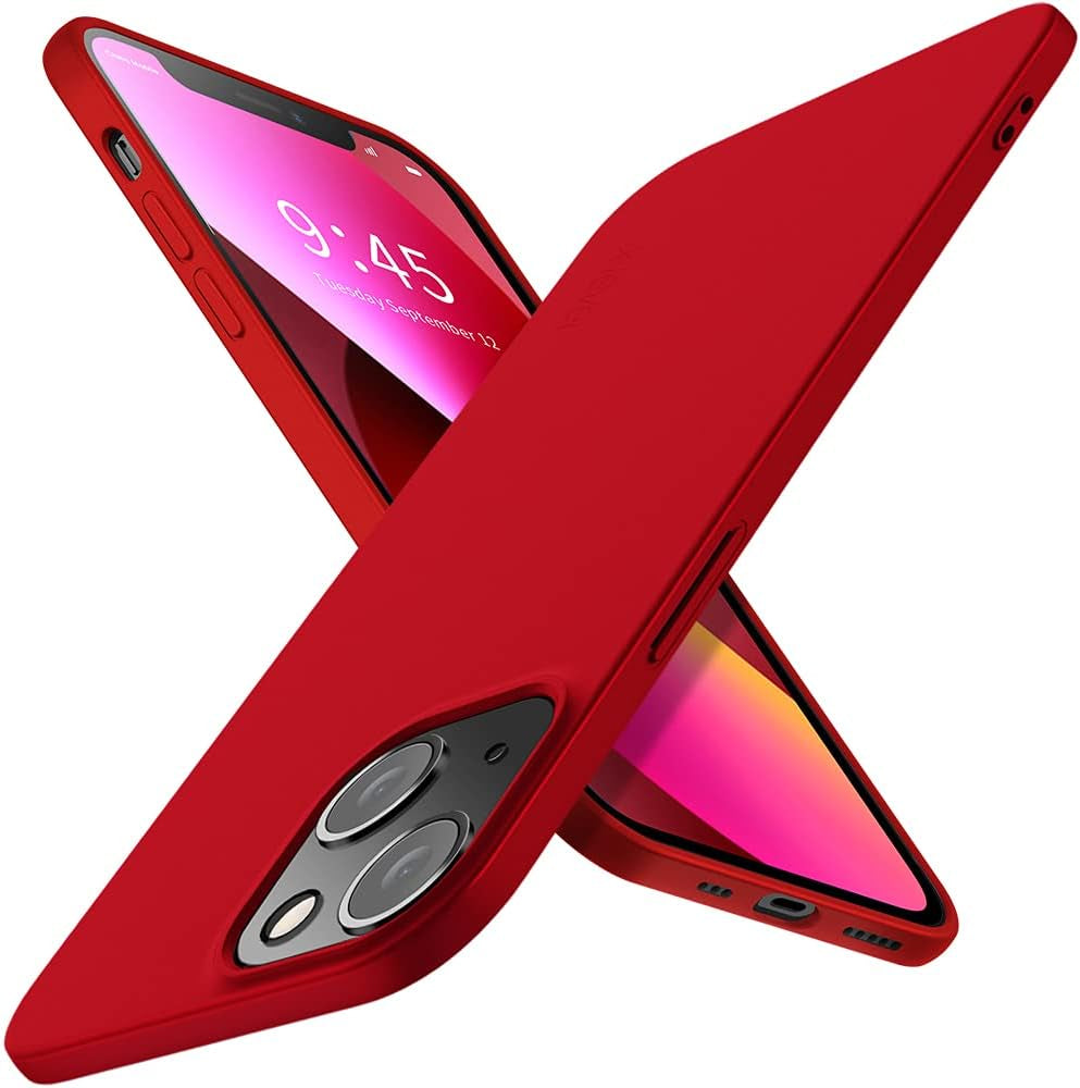 X-Level Compatible Iphone 13 Mini Case Slim Fit Ultra-Thin [Guardian Series] Soft TPU Matte Finish Coating Phone Cases Lightweight Back Cover for Iphone 13 Mini with Comfortable Grip (2021)-Green  Pipilu Red  