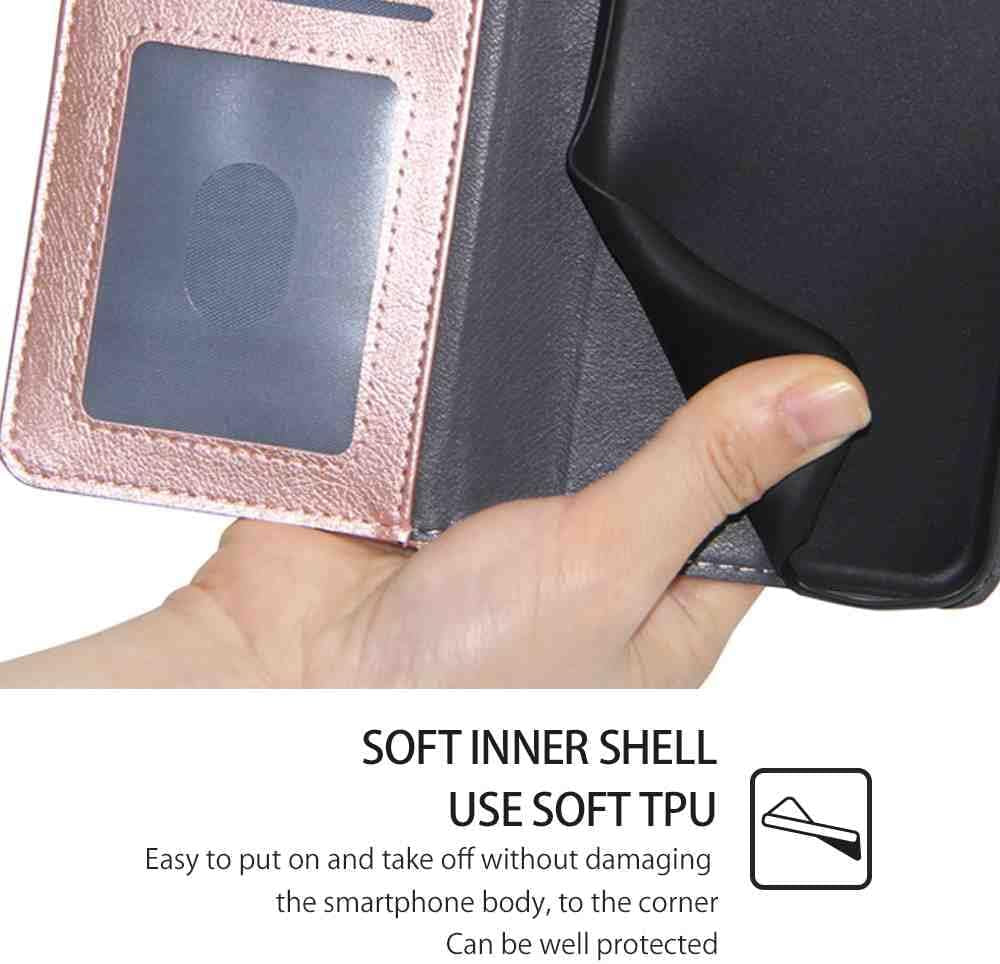 Mojiery Phone Cover Zipper Wallet Folio Case for LG V40 THINQ, Premium PU Leather Slim Fit Cover for V40 THINQ, 1 Photo Frame Slot, 3 Card Slots, Dirt-Proof, Golden  MojieRy   