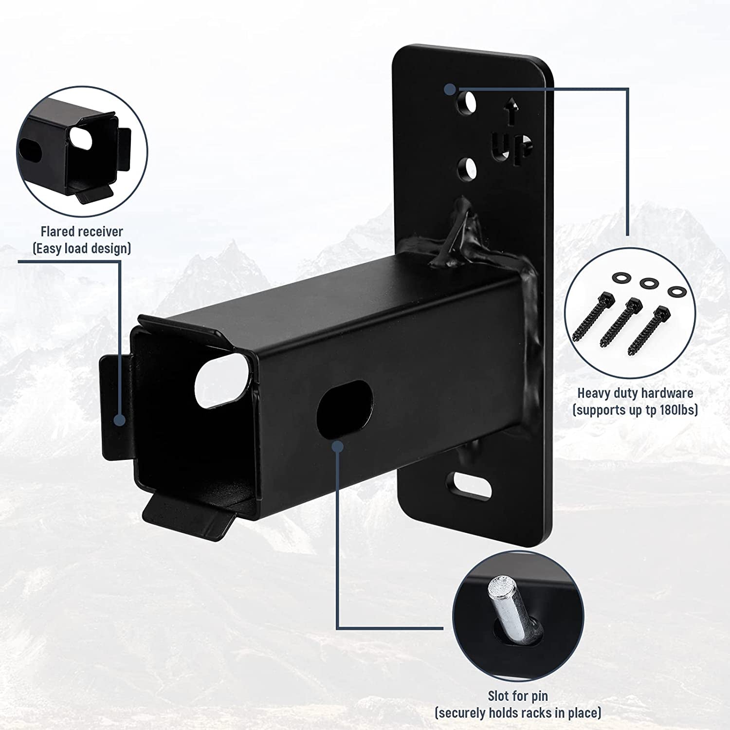 2 Inch Hitch Mount Bike Rack Wall Mount, Garage Bike Storage, Cargo Carrier Hanging Garage Organizer, Easy to Load Secure & Sturdy Wall Mount Hitch Receiver  XBA   