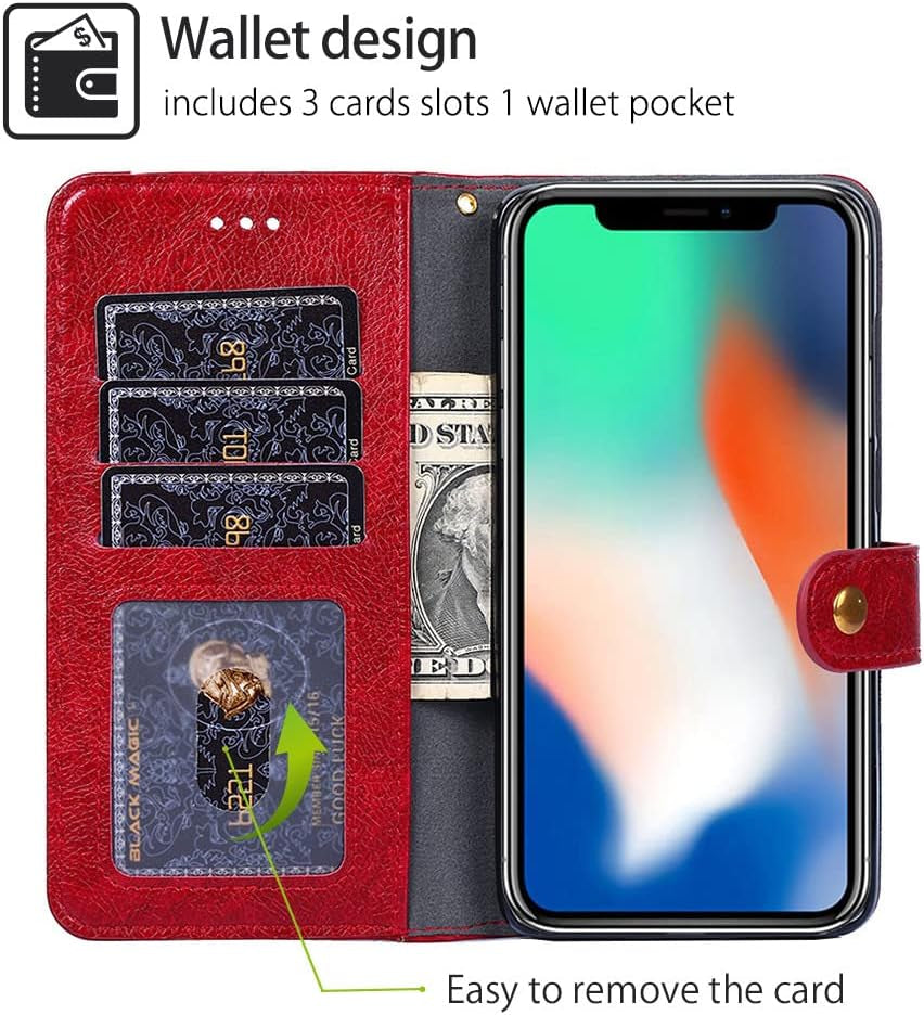 Bailishi BANLEI2U Phone Cover Zipper Wallet Folio Case for LG G7 THINQ, Premium PU Leather Slim Fit Cover for G7 THINQ, 1 Transparent Photo Frame Slot, Skin Friendly, Red  BANLEI2U   