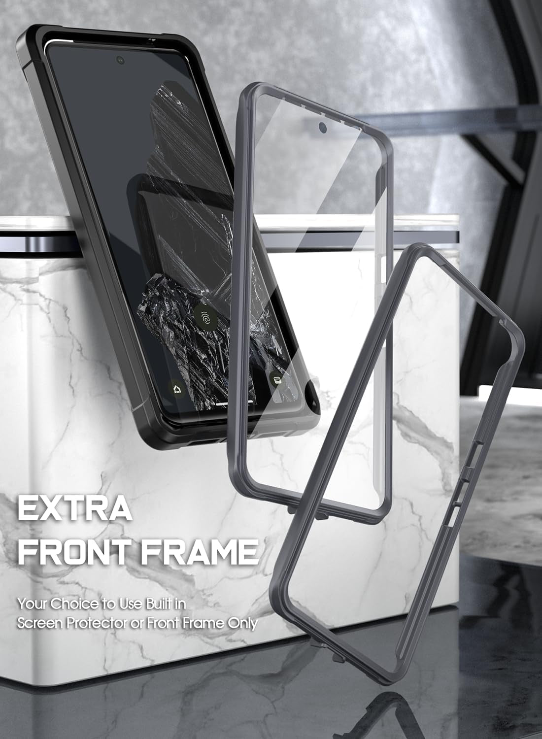 Poetic Guardian Magpro Case for Google Pixel 8 Pro, [Compatible with Magsafe][20Ft Mil-Grade Drop Tested], Built-In Screen Protector Work with Fingerprint Id,Full Body Hybrid Rugged Case, Black/Clear  Poetic   