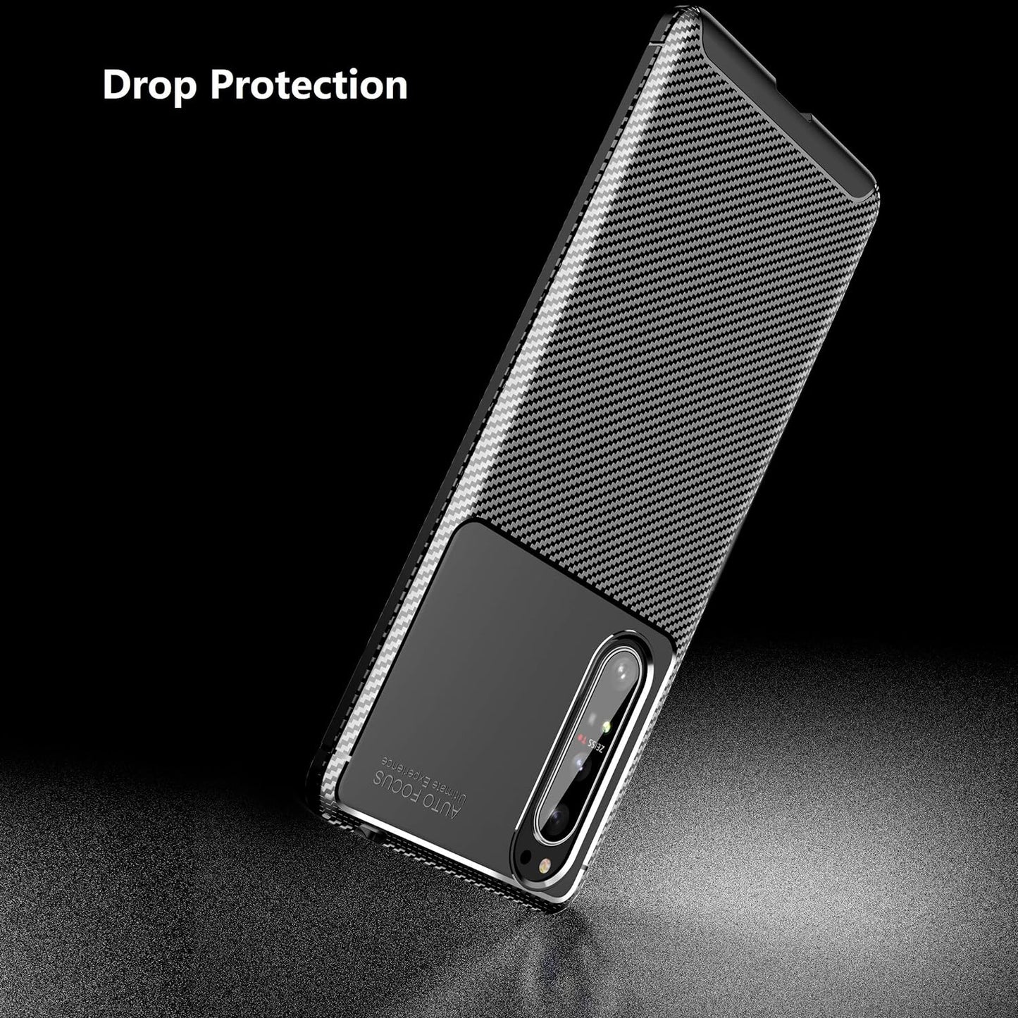 Cruzerlite Case for Sony Xperia 1 II, Carbon Fiber Texture Design Cover, Anti-Scratch, Shock, Absorption Case for Sony Xperia 1 II (Carbon Black)  Swiss Case Limited   