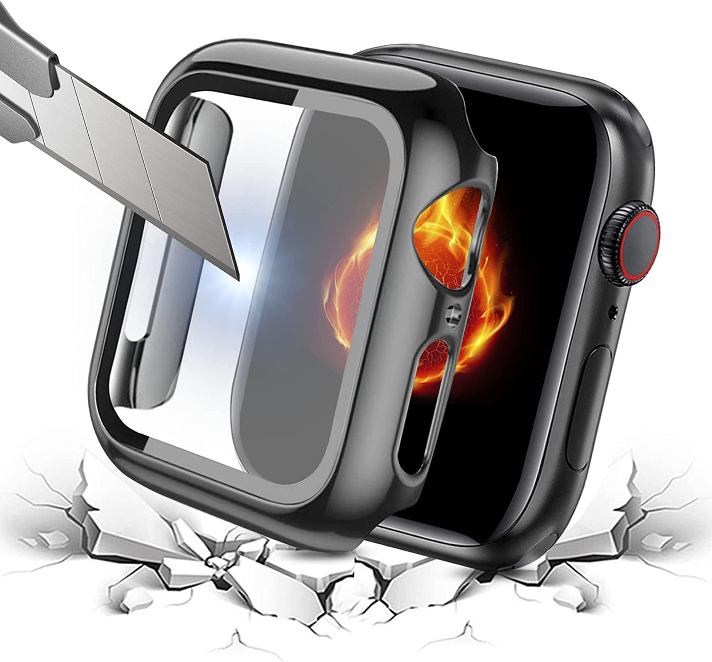 Bekomo Compatible with Apple Watch Band 49Mm 44Mm 45Mm 42Mm 40Mm 38Mm 41Mm, Stainless Steel Metal XL Large Iwatch Bands with 2 Pack Tempered Glass Screen Case for Series Ultra 8/7/6/5/4/3/2/1/SE for Men  Bekomo   