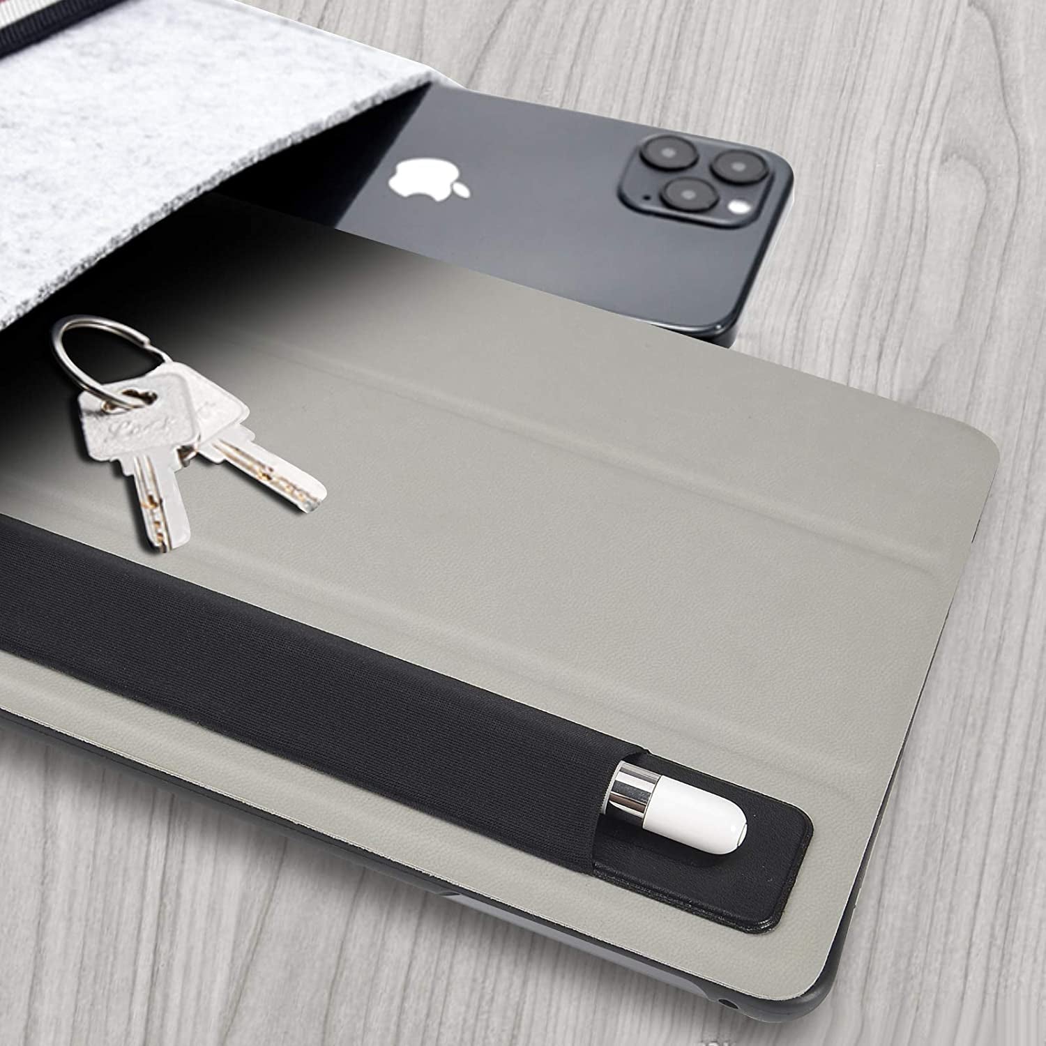 Doormoon Pencil Holder for Apple Ipad 2018 (6Th Gen)/ Ipad Air/ 9.7 / Pro 9.7"/ Pro 10.5"/12.9"/Pro 12.9/,Detachable Elastic Apple Pencil 2Nd Gen Leather Sleeve Pocket Pouch (Black X 2)  Doormoon   