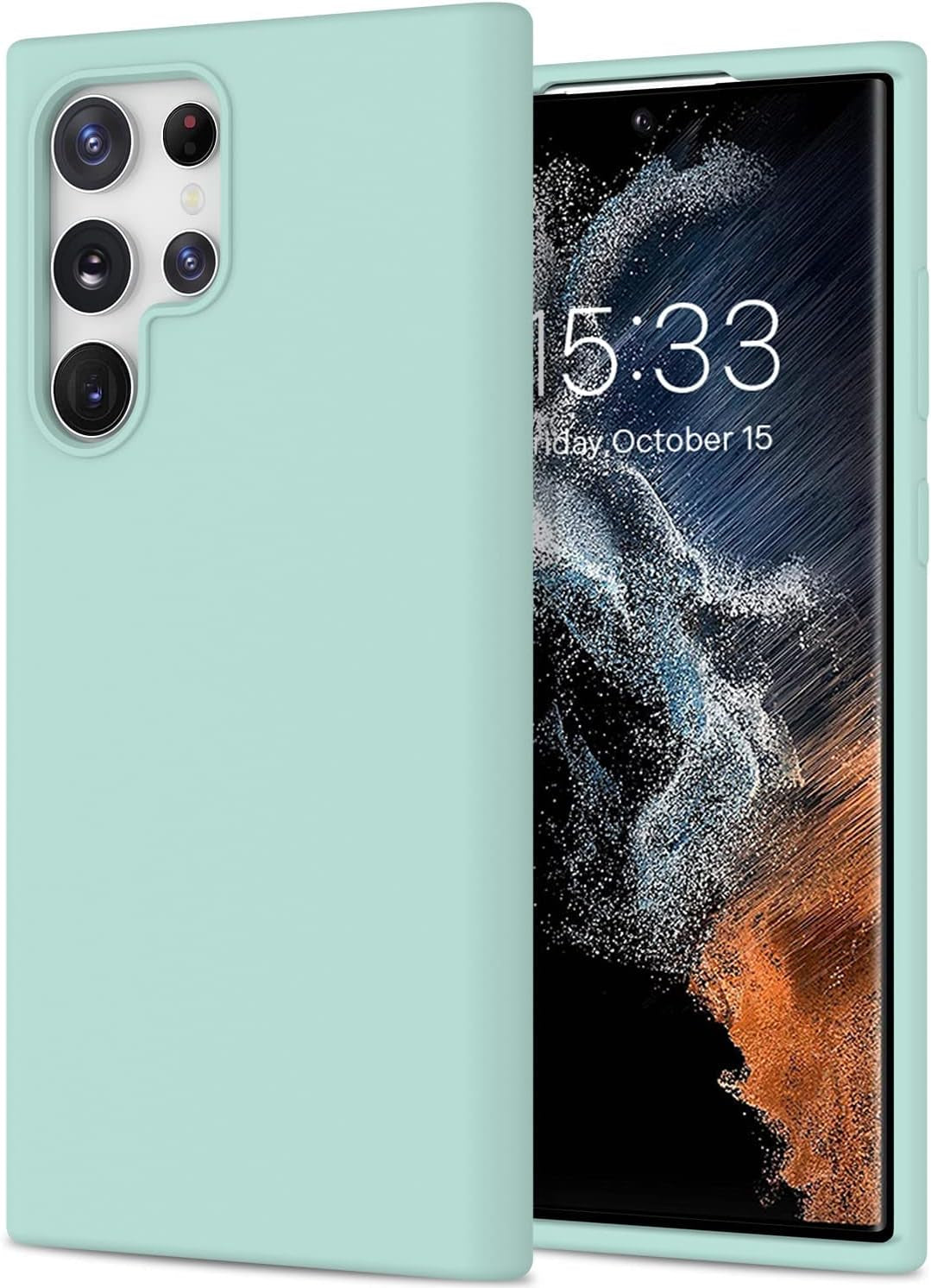 DEENAKIN for Samsung Galaxy S22 Ultra Case Silicone,Silky Smooth Flexible Gel Rubber Bumper Cover with Soft Microfiber Lining Slim Fit Protective Phone Case for Samsung Galaxy S22 Ultra Bright Yellow  DEENAKIN Light Blue Samsung Galaxy S22 Ultra 