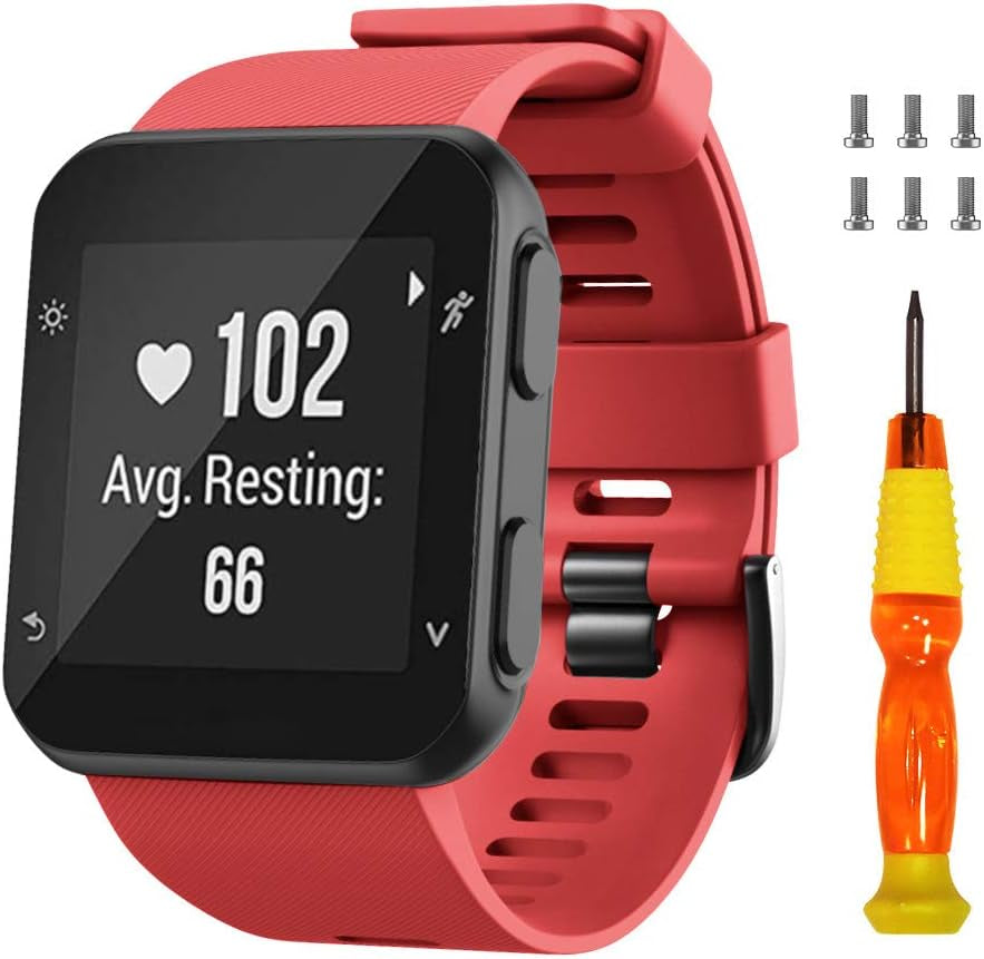 Notocity for Garmin Forerunner 35 Band Soft Silicone Replacement Watch Strap Compatible with Forerunner 35 Smartwatch  NotoCity red  