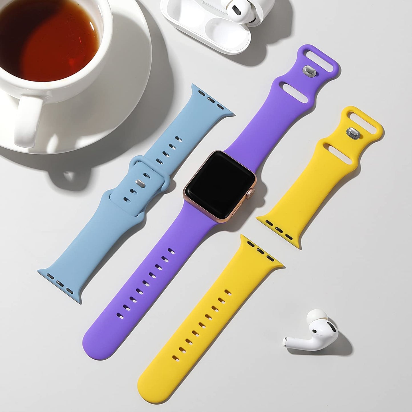 SNBLK [14 Pack] Compatible with Apple Watch Band 38Mm 40Mm 41Mm 42Mm 44Mm 45Mm 49Mm for Women Men, Soft Silicone Wrist Bands Sport Strap Compatible for Iwatch Series 8 7 6 5 4 3 2 1 SE Ultra  SNBLK   