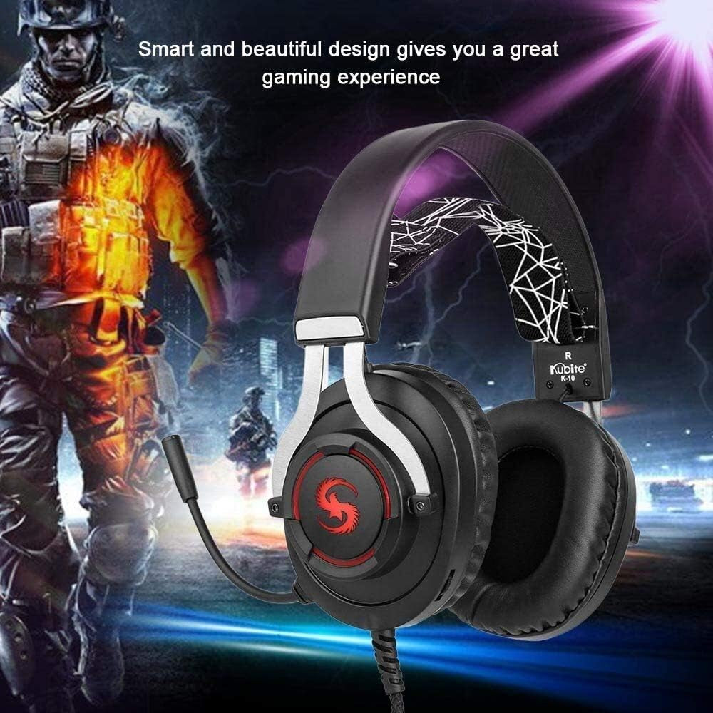 YHLZ Gaming Headset, Gaming Headset Over-Ear Headphone Colorful LED Lights with Microphone Volume Control 3.5Mm+Usb for PC Laptop Smart Phone  Rivia   