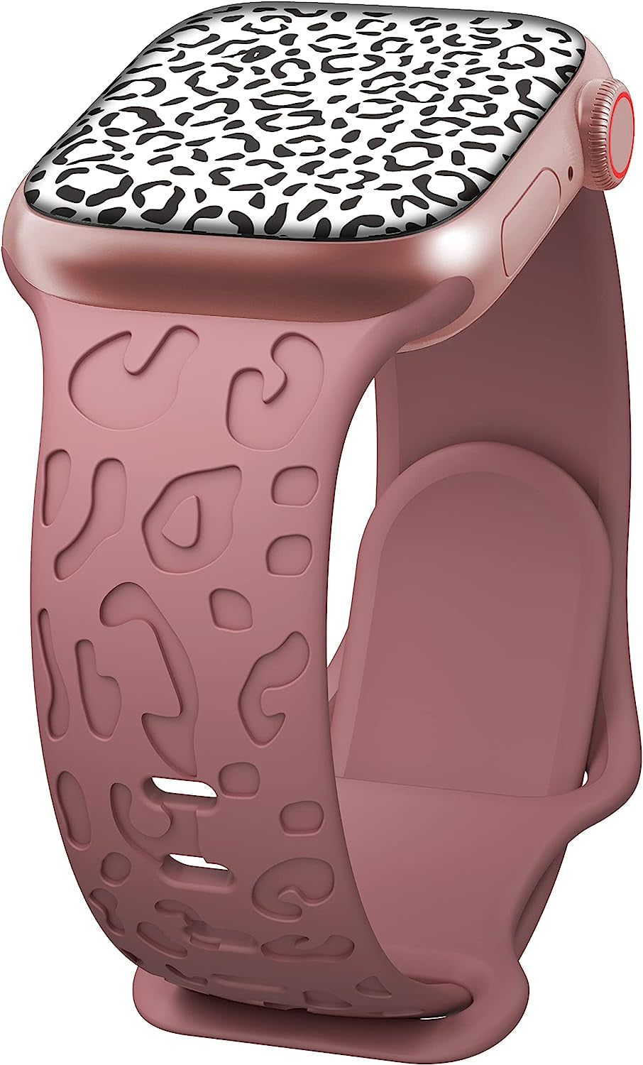 Kingofkings Leopard Engraved Band Compatible with Apple Watch Band 38Mm 41Mm 40Mm 44Mm 45Mm 49Mm 42Mm Women Men, Comfortable Cheetah Silicone Sport Bands for Iwatch Series 8 7 6 5 4 3 2 1 SE Ultra  KingofKings Smoky Purple 42mm/44mm/45mm/49mm 