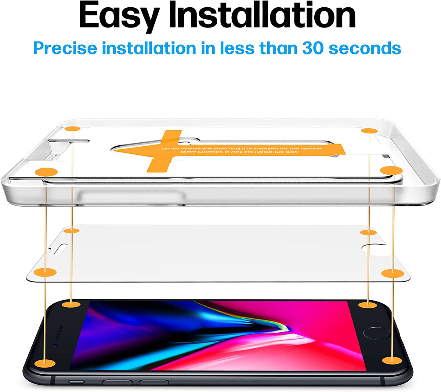 Power Theory Designed for Iphone 8 Screen Protector/Iphone 7 Screen Protector Tempered Glass [9H Hardness], Easy Install Kit, 99% HD Bubble Free Clear, Case Friendly, Anti-Scratch, 2 Pack  Power Theory   