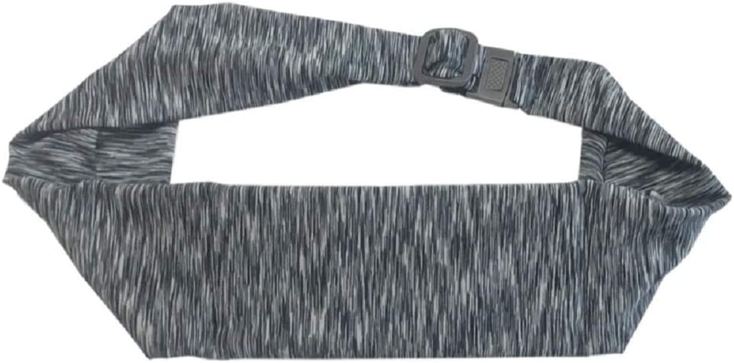 BANDI Large Travel and Running Belt, Securely Carry Keys, Phone, Medicine, Money or Food While You Exercise or Travel within Its Sleek 3 Pocket Design, Size 7.5 Inch by 3.5 Inch Black Solid One Size  BANDI WEAR LLC Strata Black/White  