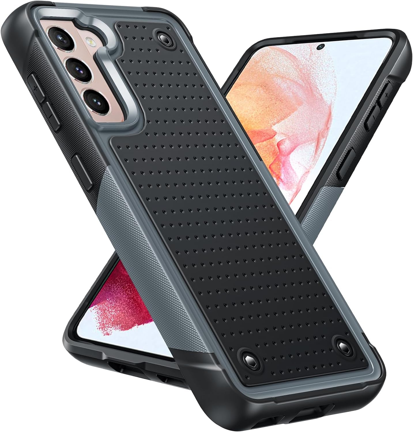 Leyi for Samsung S21 Ultra Case, Samsung Galaxy S21 Ultra Case 5G, Shockproof Heavy Duty Dual Layer Protective Hard PC Textured Back & Soft Bumper Case Cover for Galaxy S21 Ultra, Grey  LeYi Grey Samsung Galaxy S21 5G 