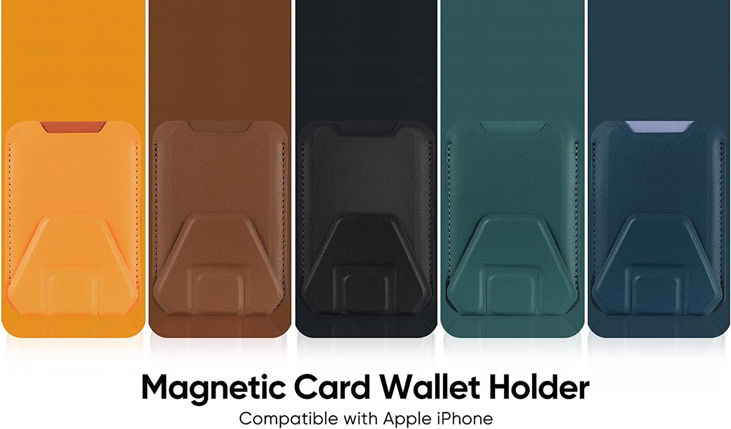 Magnetic Card Wallet Holder for Apple Magsafe, Magnetic Stand Card Holder Compatible Iphone 12 Pro|Max Iphone 13 Pro|Max Magsafe Wallet, Mag Safe Leather Wallet for Iphone 13 Iphone 12 Series, Brown  TopMade   