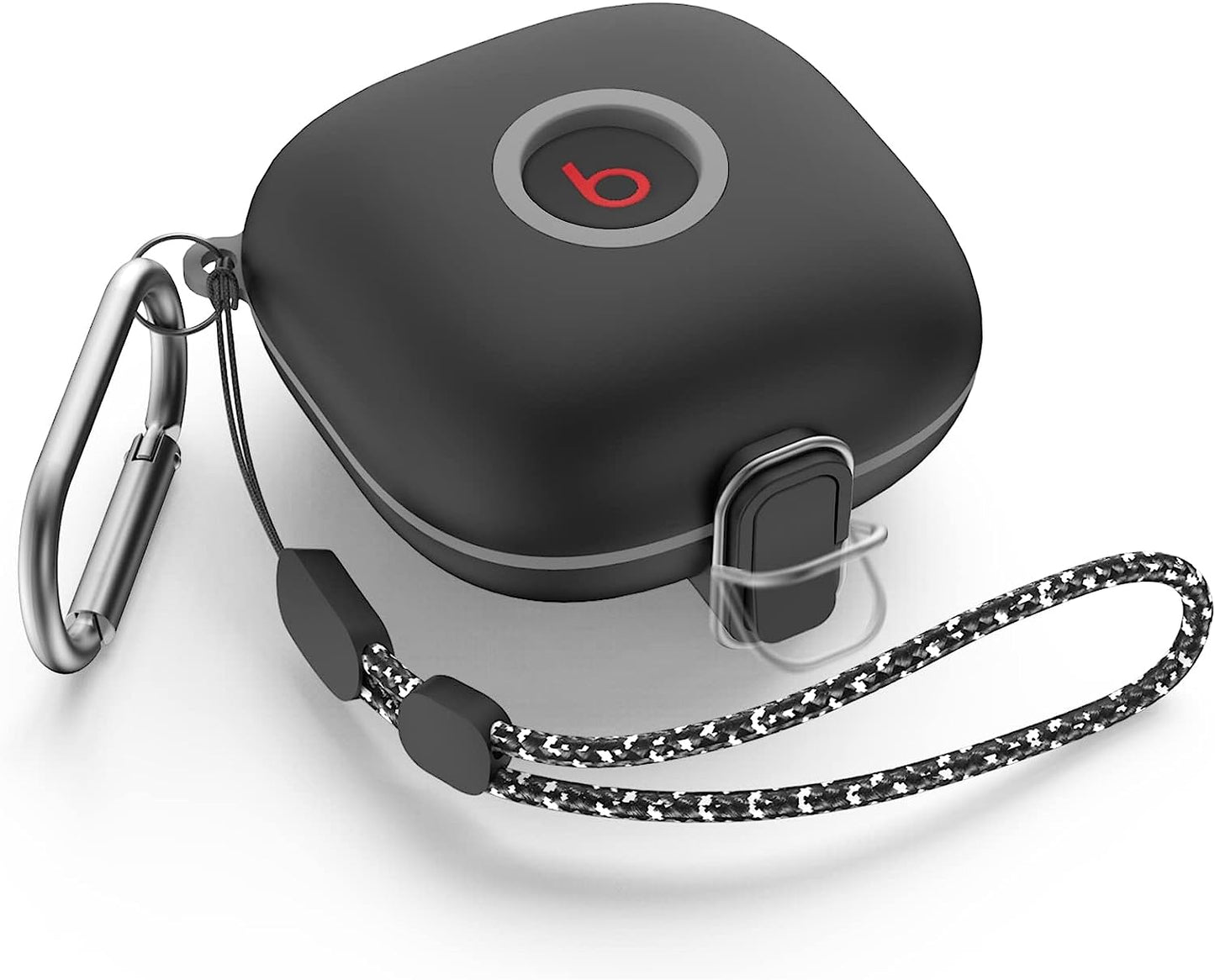 [Upgrade Secure Lock] Case for Beats Fit Pro 2021, WOFRO Shock-Absorbing Protective Cover TPU Hard Shell with Anti-Lost Lanyard/Keychain[One-Click Pop] (Red)  WOFRO Black  