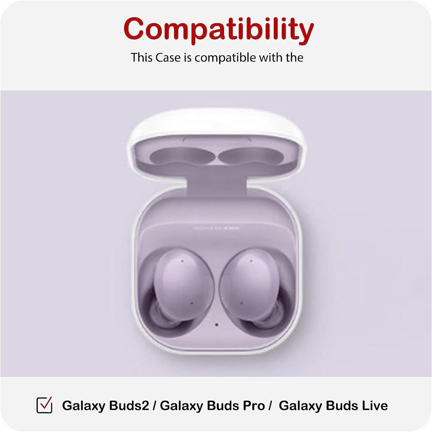 Compatible with Galaxy Buds 2 Case 2021/Galaxy Buds Pro Case 2021 /Galaxy Buds Live Case 2020 Purple Lip [2 Sides Front and Back] Shockproof Case Protective Cover for Samsung Earbuds with Keychain  KANGHAR   