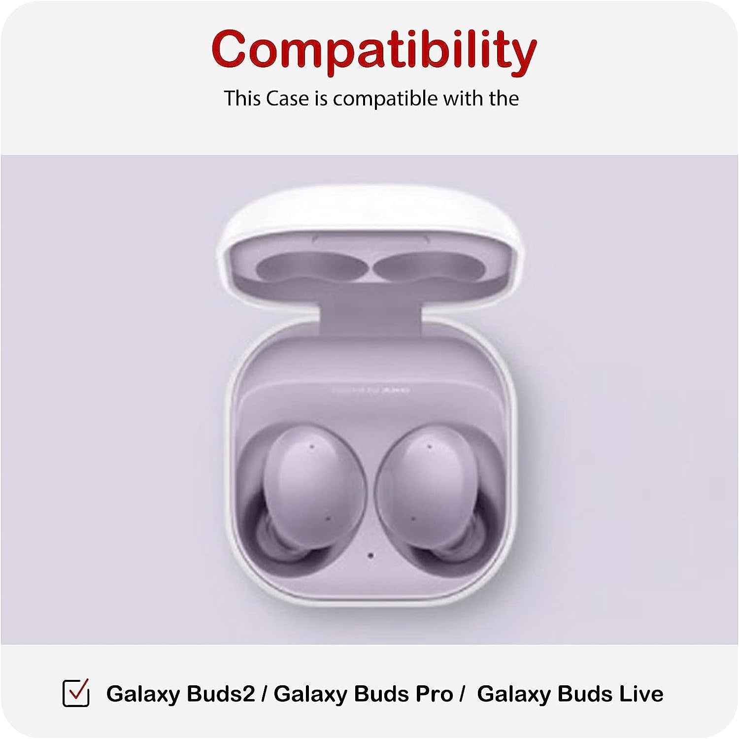 Compatible with Galaxy Buds 2 Case 2021/Galaxy Buds Pro Case 2021 /Galaxy Buds Live Case 2020 Purple Lip [2 Sides Front and Back] Shockproof Case Protective Cover for Samsung Earbuds with Keychain  KANGHAR   