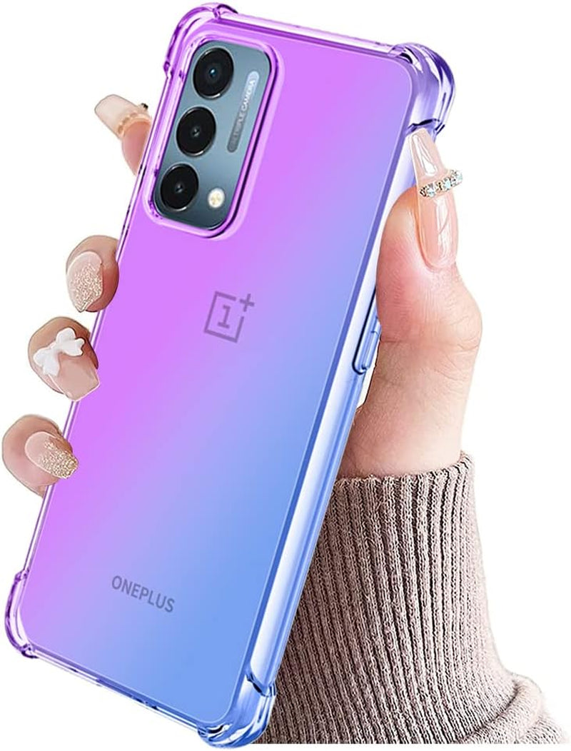 KOARWVC Case for Oneplus Nord N200 5G Case, Oneplus N200 DE2117 Case, Crystal Clear Case Gradient Slim anti Scratch TPU Shockproof Protective Phone Cases Cover for Oneplus Nord N200 5G (Purple/Blue)  KOARWVC   