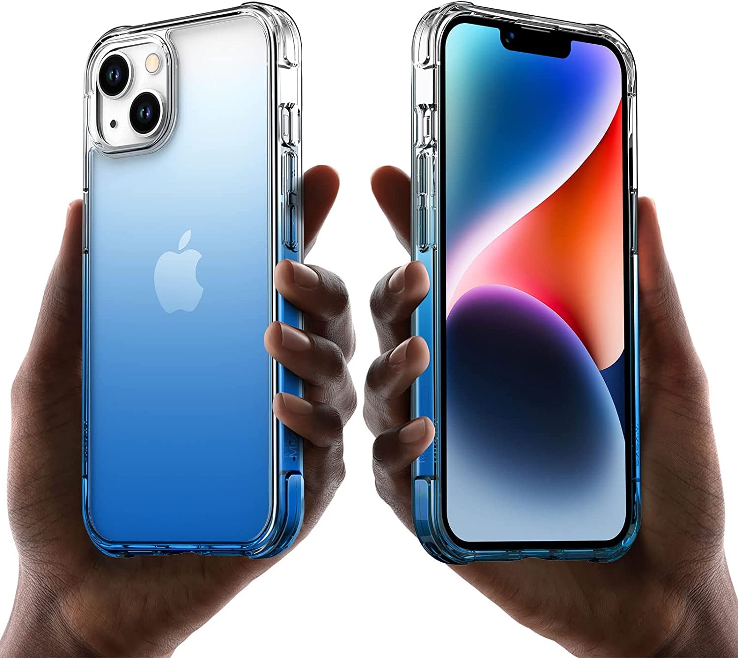 Mkeke Compatible for Iphone 13/14 Case, Not Yellowing Shockproof Phone Case with Protective Bumper Slim Cover Fit for Iphone 13/14, Gradient Blue  Shenzhen Make Technology Company Limited   