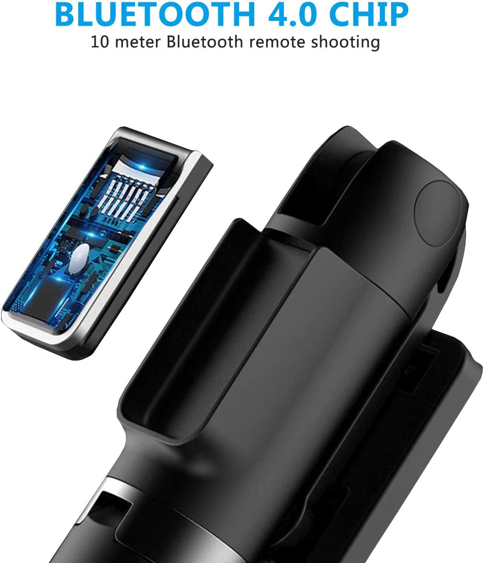 Selfie Stick Tripod, Extendable Selfie Stick with Detachable Wireless Remote and Tripod Stand Selfie Stick for Iphone Pro/11/11 Pro/X/8/7/6S/6,Samsung Galaxy S10/S9/S8/S7/Note 9/8,Huawei and More  Naohiro   