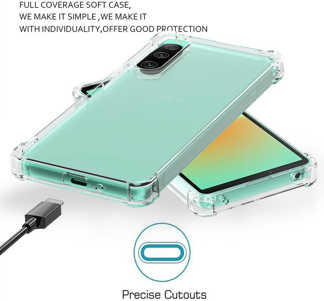 Osophter for Xperia 10 V Case,Xperia 10 5 Case Clear Women Girls Boys Reinforced Corners TPU Shock-Absorption Flexible Cell Phone Cover for Sony Xperia 10 V(Clear)  Osophter   