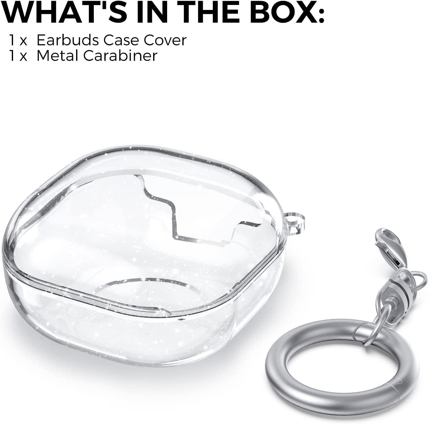 Ahastyle Compatible with Samsung Galaxy Buds 2 Pro Case/Galaxy Buds 2 Case/Galaxy Buds Pro Case/Galaxy Buds Live Case Transparent Cover [Anti-Yellowing] (Shine)  AHASTYLE   