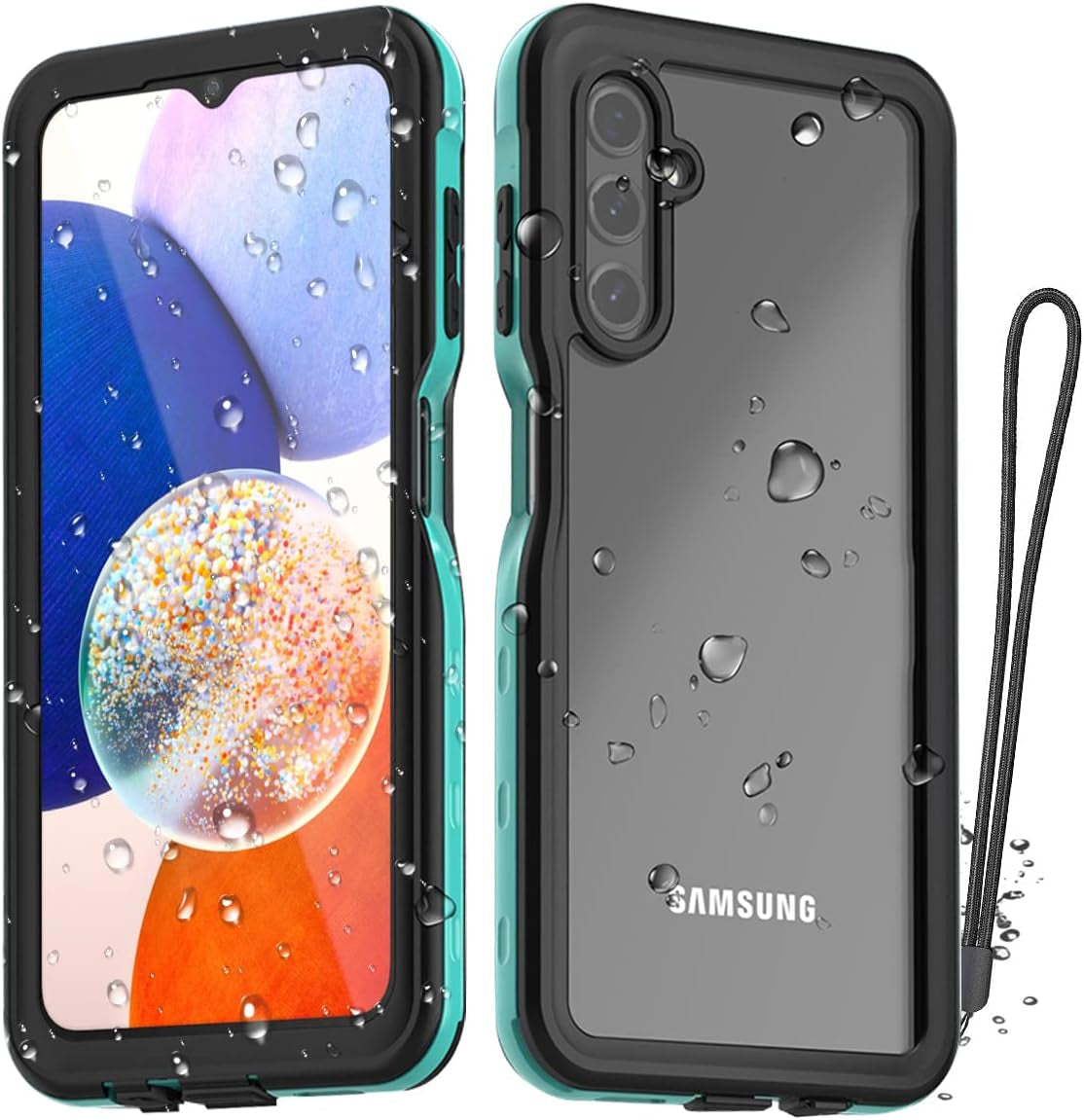 Aicase for Samsung Galaxy A14 5G Case Waterproof, Clear Water Proof Shockproof Dustproof Snowproof Full Body Rugged Transparent Underwater Phone Case for Galaxy A14 5G Built-In Screen Protector  AICase Clear/Blue  