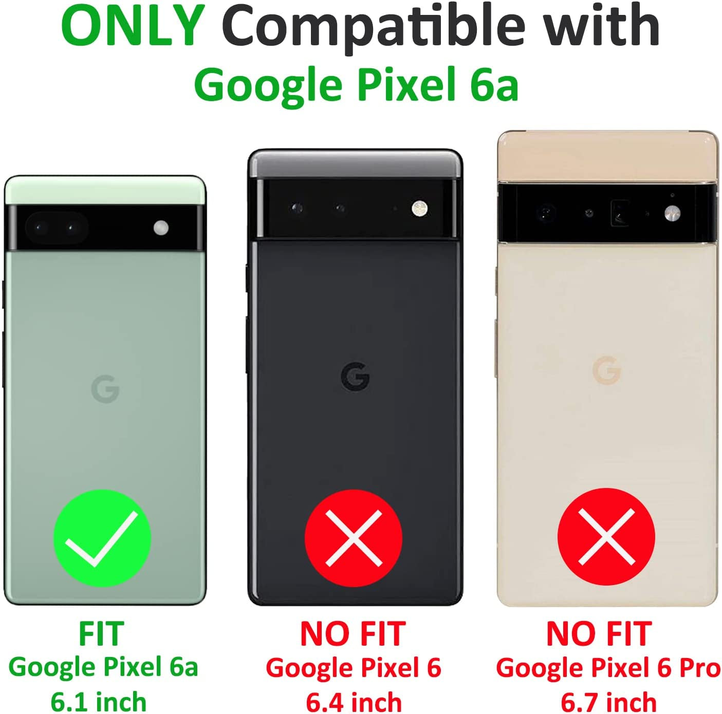 Muntinfe for Google Pixel 6A Case with Tempered Glass Screen Protector [2 Pack], Military-Grade Armor Shockproof Protective Phone Cover with Ring Magnetic Kickstand for Pixel 6A, Black  CAROL   