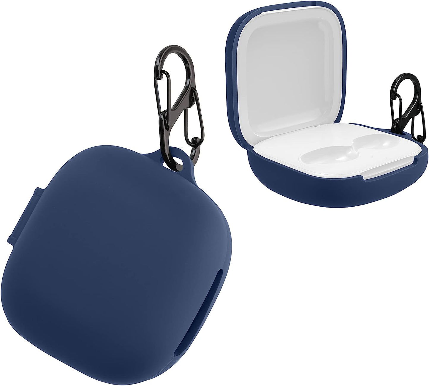 Kwmobile Case Compatible with Beats Fit Pro Case - Silicone Cover Holder for Earbuds - White  KW-Commerce dark blue  